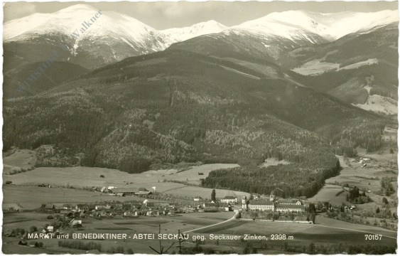 seckau, markt und benediktiner abtei gegen seckauer zinken