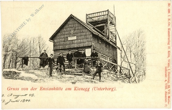 thal, gruss von der enzianhütte am kienegg (unterberg)