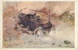 automobil fährt durch wasser