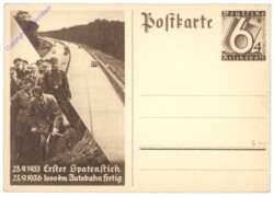 23.9.1933 Erster Spatenstich, 23.9.1936 1.000 km Autobahn fertig