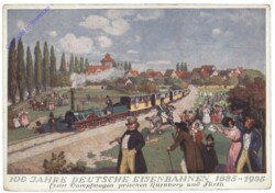 100 Jahre Deutsche Eisenbahnen 1835-1935, Erster Dampfwagen zwischen Nürnberg und Fürth
