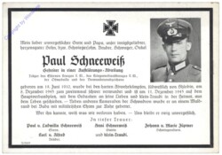 Trauerkarte Paul Schneeweiß