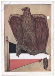 Adler sitzt auf Fahne