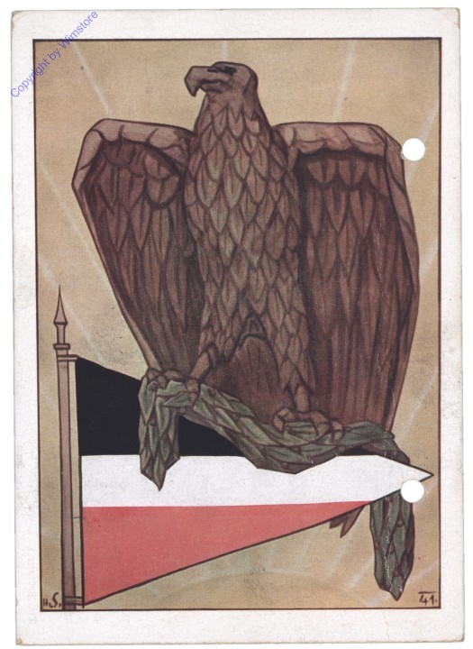 akg10370 Adler sitzt auf Fahne