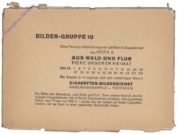 Bilder-Gruppe 10, Aus Wald und Flur, Tiere unserer Heimat
