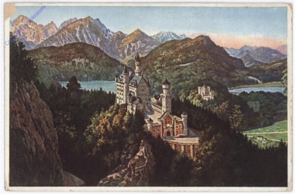 Neuschwanstein, Schloss Neuschwanstein mit Blick auf Hohenschangau