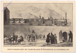 Erste Probefahrt mit Dampfwagen in Österreich 1837
