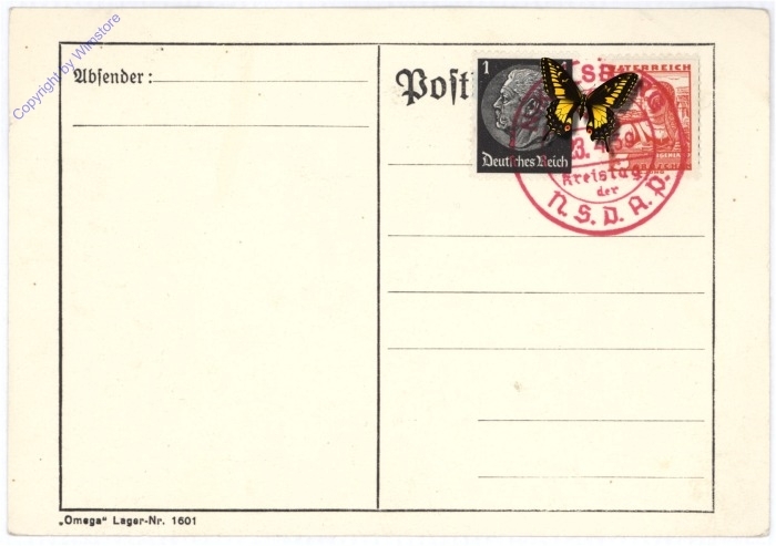 Postkarte mit Stempel