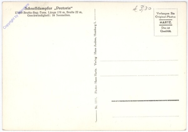 akg10896a Schnelldampfer "Pretoria"