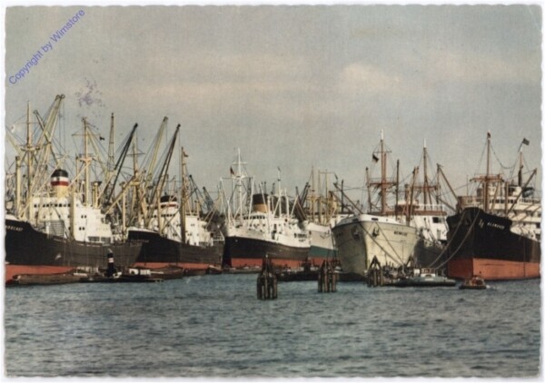 Überseeschiffe im Hamburger Hafen