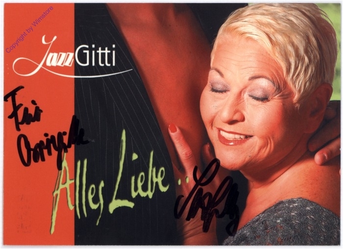 Autogrammkarte Jazz Gitti