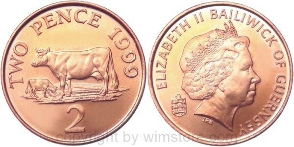 Guernsey, 2 Pence 1999, KM 96, Bronze