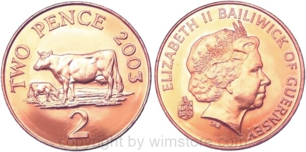 Guernsey, 2 Pence ab 2002, KM 104, Bronze