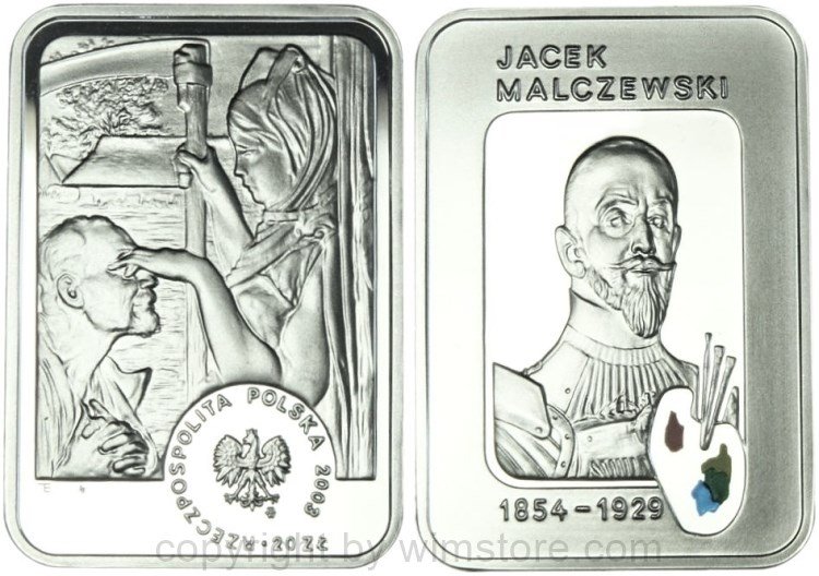 Polen, 20 Zlotych 2003, Polnische Maler - Jacek Malczewski, Y 478, Silber
