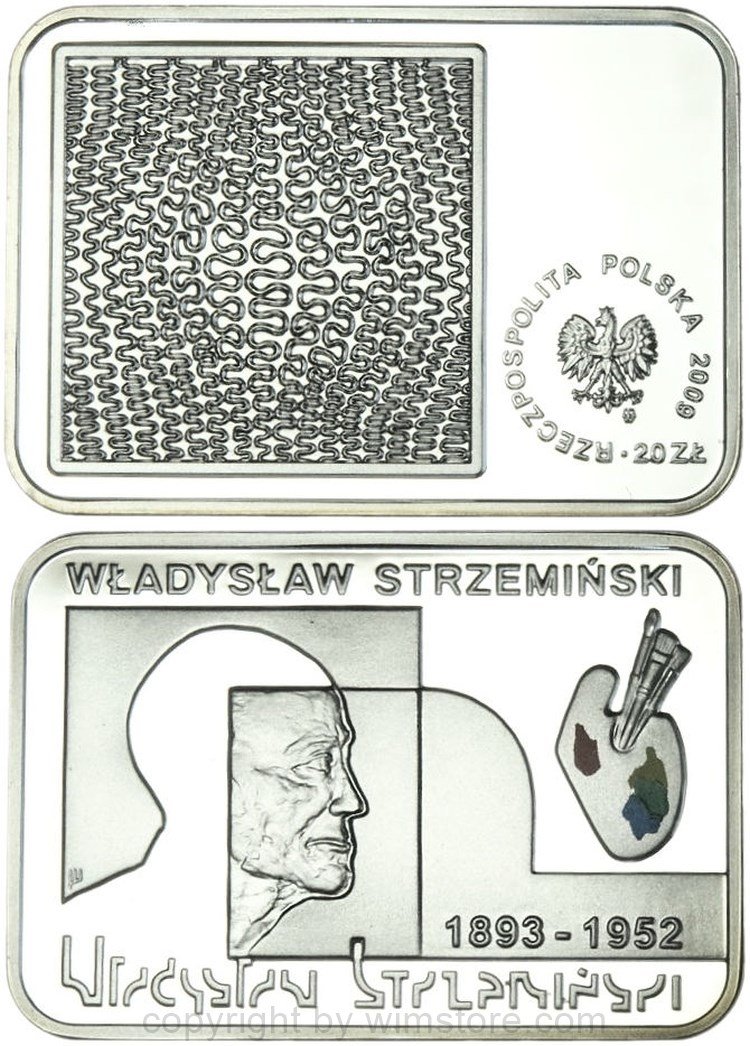 Polen, 20 Zlotych 2009, Polnische Maler - Wald Strzeminski, Y 706, Silber