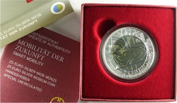 2. Republik, 25 Euro 2021, Mobilität der Zukunft, Silber-Niob