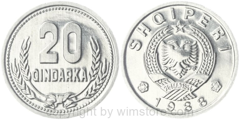 albanien, 20 qindarka 1969, 25. jahrestag der befreiung, km 46, aluminium, st (kopie)