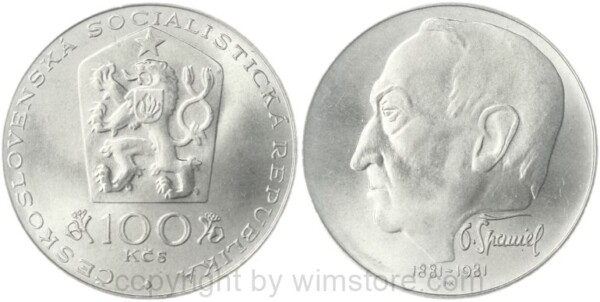 tschechoslowakei, 100 korun 1978, karl iv., km 93, silber, vz st (kopie)