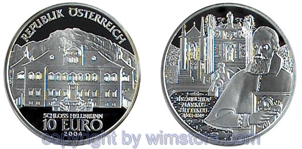 s1235 2. Republik, 10 Euro 2004, Schloß Hellbrunn, Silber, PP, OVP