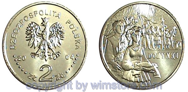 Polen, 2 Zlote 2004, Erntedankfest, Y 507, Alu/Bro