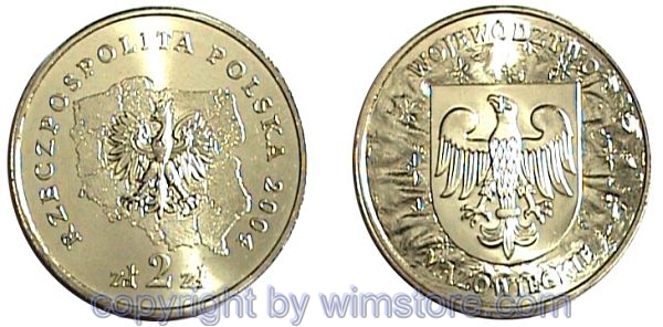 Polen, 2 Zlote 2004, Wappen Mazowieckie, Y 489, Alu/Bro