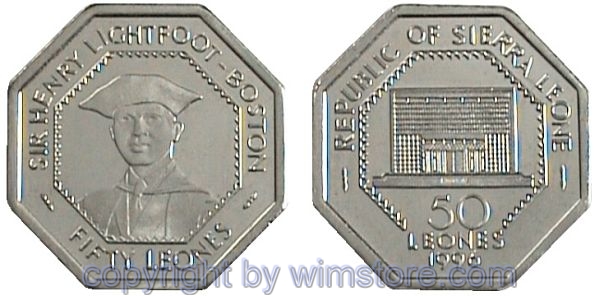 Sierra Leone, 50 Leones 1996, Lightfoot, KM 45, Nickel-Stahl