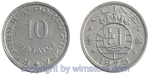 Portugisisch Guinea, 10 Centavos 1973, KM 12, Aluminium