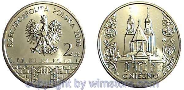 Polen, 2 Zlote 2005, Gniezno, Y 674, Alu/Bro