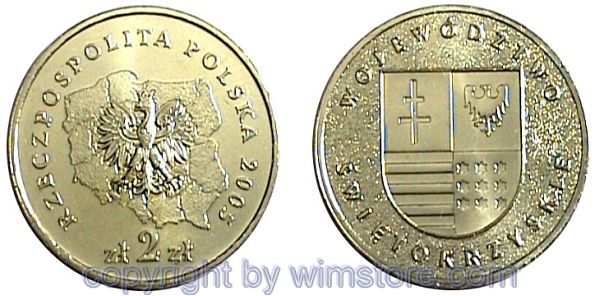 Polen, 2 Zlote 2005, Wappen Swietokrzyskie, Y 560, Alu/Bro
