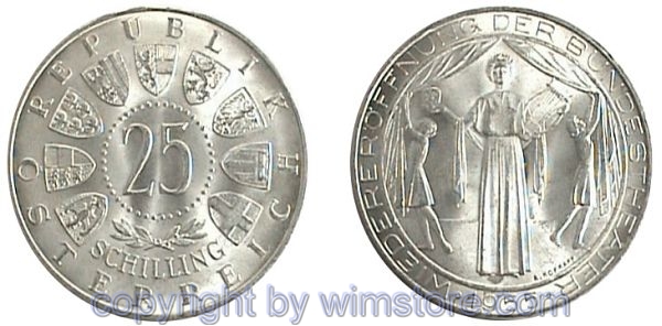 2. Republik, 25 Schilling 1955, Bundestheater, Silber