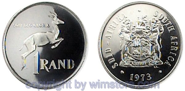 Südafrika, 1 Rand 1970 - 1990, Springbock, KM 88, Silber