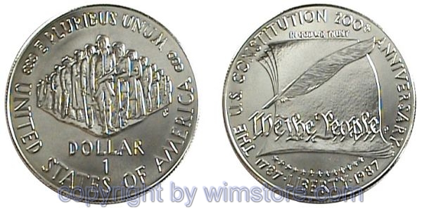 USA, 1 Dollar 1987, Constitution, KM 220, Silber