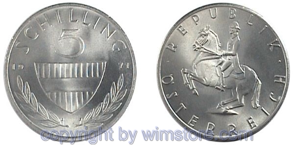2. Republik, 5 Schilling 1968 - 2001, J 493a, Kupfer/Nickel