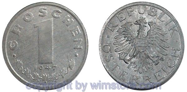 2. Republik, 1 Groschen 1947, J 424, Zink, vz