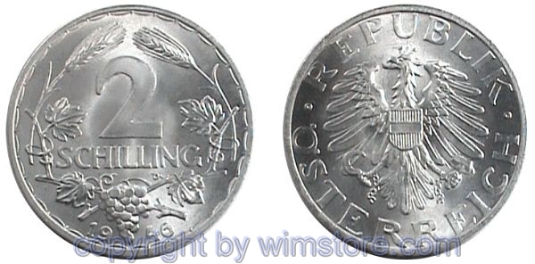 2. Republik, 2 Schilling, 1946 - 1952, J 456, Aluminium