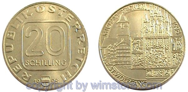 2. Republik, 20 Schilling 1998, Pacher Altar, Al/Ni/Bro