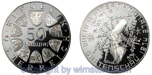 2. Republik, 50 Schilling 1974, WIG, KM 2919, Silber