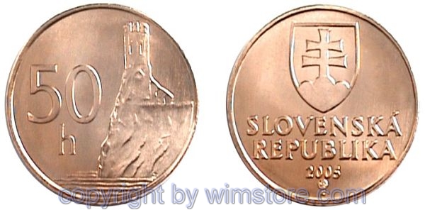 Slowakei, 50 Halierov ab 1996, KM 35, Stahl verkupfert