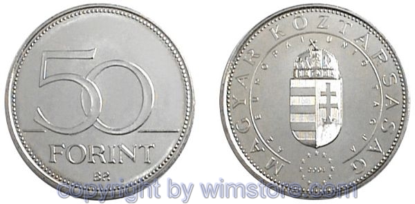 Ungarn, 50 Forint 2004, EU Mitglied, KM 773, Ku/Ni