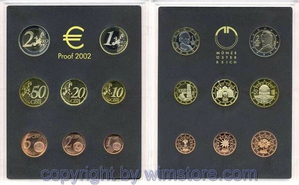 2. Republik, Kursmünzsatz ab 2002, Euro PP im Luxusfolder