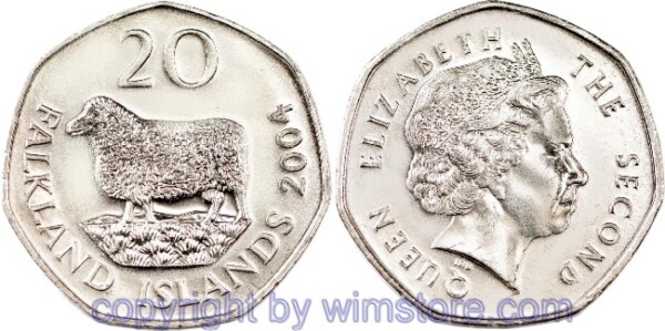 Falkland Inseln, 20 Pence 2004, KM 134, Ku/Ni, st