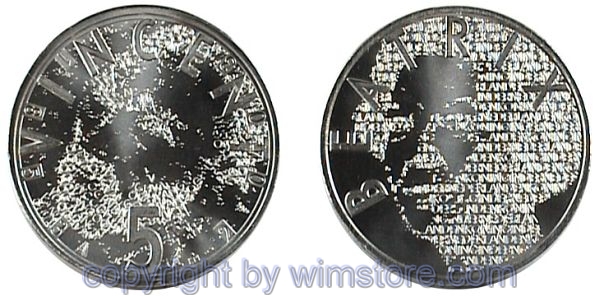 Niederlande, 5 Euro 2003 ,Van Gogh, KM 245, Silber, -st, mit Kapsel