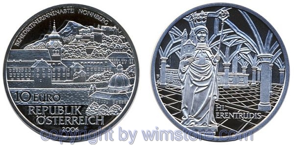 2. Republik, 10 Euro 2006, Stift Nonnberg, Silber, PP, OVP