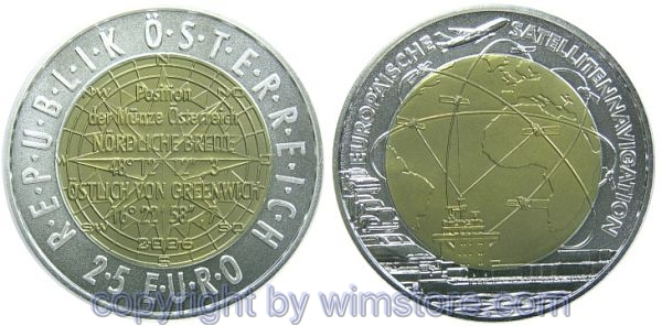 2. Republik, 25 Euro 2006, Satellitennavigation, Silber-Niob, hgh, mit Kapsel