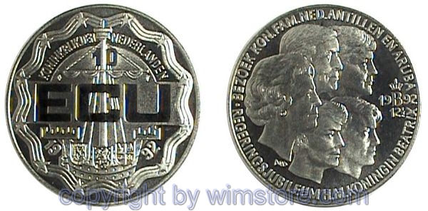 Niederlande, 10 Ecu 1992, König Willelm I., Ku/Ni/Zk, st