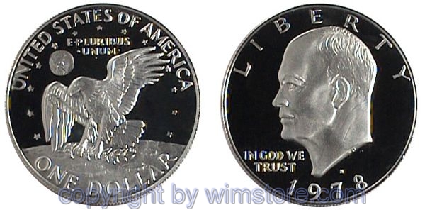 USA, 1 Dollar 1977, Eisenhower, KM A203, Ku-Ku/Ni