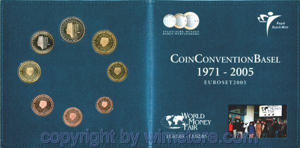 Niederlande, Kursmünzsatz 2005, Coin Convention Basel, (8 Werte), PP