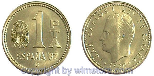 Spanien, 1 Peseta 1980, KM 816, Alu/Bro