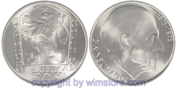 Tschechoslowakei, 50 Korun 1975, Stanislav Jostka Neumann, KM 83, Silber