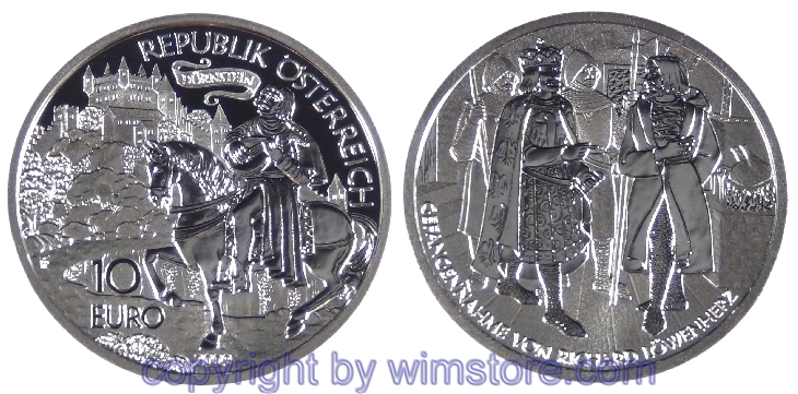 2. Republik, 10 Euro 2009, Richard Löwenherz, Silber, PP, OVP